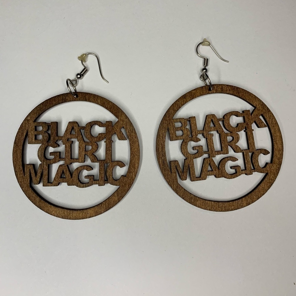K) Set of 3 Black Girl Earring - Picture 3 of 9